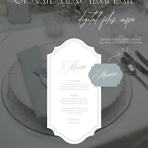 Ornate wedding menu digital files, Vintage romantic menus frame, Ornate shapes, SVG cut files, Marquee borders, Decorative frame, Old money image 7