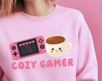 Cozy Gamer Sweatshirt | Cozy Gaming Crewneck | Gamer Gifts | Cozy Gamer Aesthetic | Gifts for Gamers | Gamer Girl 3 | Switch Gamer