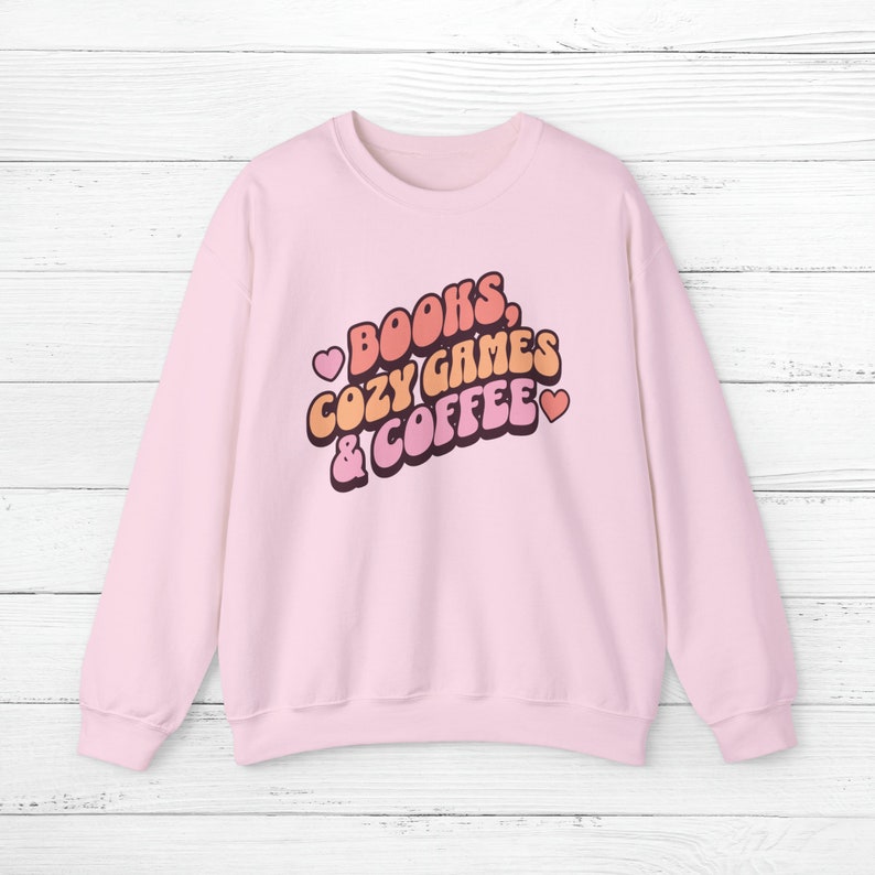 Cozy Gamer Sweatshirt | Cozy Gaming | Gamer Gifts | Cozy Gamer Aesthetic | Gifts for Gamers | Book Lover Gift | Gamer Girl Light Pink