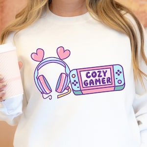 Cozy Gamer Sweatshirt | Cozy Gaming Crewneck | Gamer Gifts | Cozy Gamer Aesthetic | Gifts for Gamers | Gamer Girl 2 | Switch Gamer