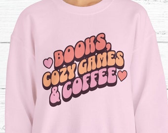 Cozy Gamer Sweatshirt | Cozy Gaming | Gamer Gifts | Cozy Gamer Aesthetic | Gifts for Gamers | Book Lover Gift | Gamer Girl