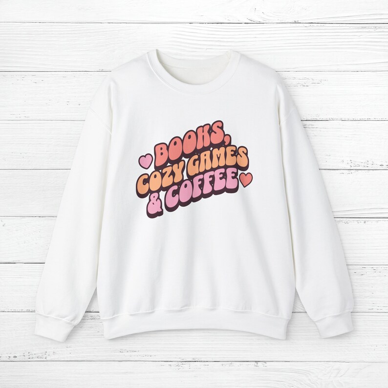 Cozy Gamer Sweatshirt | Cozy Gaming | Gamer Gifts | Cozy Gamer Aesthetic | Gifts for Gamers | Book Lover Gift | Gamer Girl White