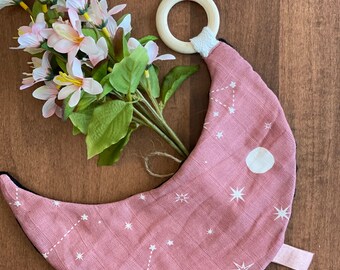 Baby Lovey with Wooden Ring