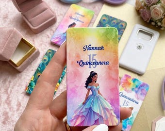 Quinceanera Favors: Customizable Bottle Opener Magnet, Sweet 16 Gifts