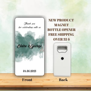Personalized Bottle Opener Magnet Wedding Favors, Bulk Order