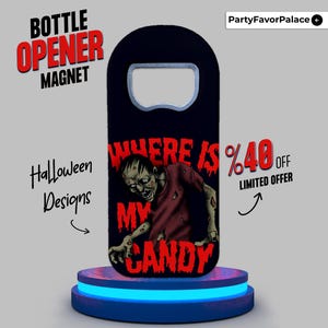 Custom Halloween Bottle Opener Magnet: Spooky Party Favors image 14