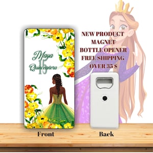 Quinceanera Favors For Guests in Bulk, Customizable Bottle Opener Fridge Magnet Sweet 16 Party Gifts