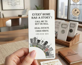 Personalized Realtor Bottle Opener Magnet: Real Estate Closing Gift