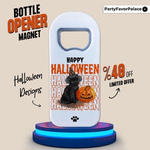 Personalized Halloween Bottle Opener Magnet - Spooky Party Favors