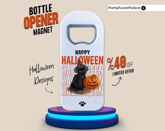 Personalized Halloween Bottle Opener Magnet - Spooky Party Favors
