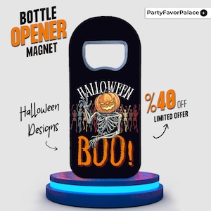 Custom Halloween Bottle Opener Magnet: Spooky Party Favors image 1