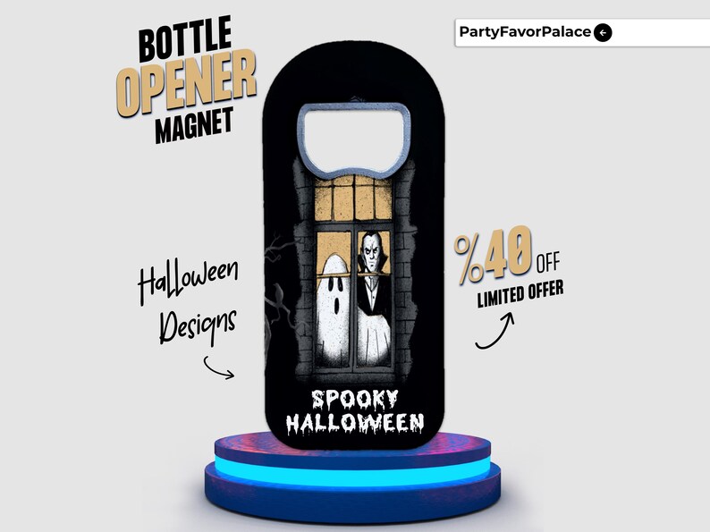 Custom Halloween Bottle Opener Magnet: Spooky Party Favors image 6