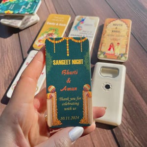 Indian Wedding Favor, Custom Bottle Opener Save the Date Magnets, Wedding Guest Gift, Personalized Indian Magnet Favor