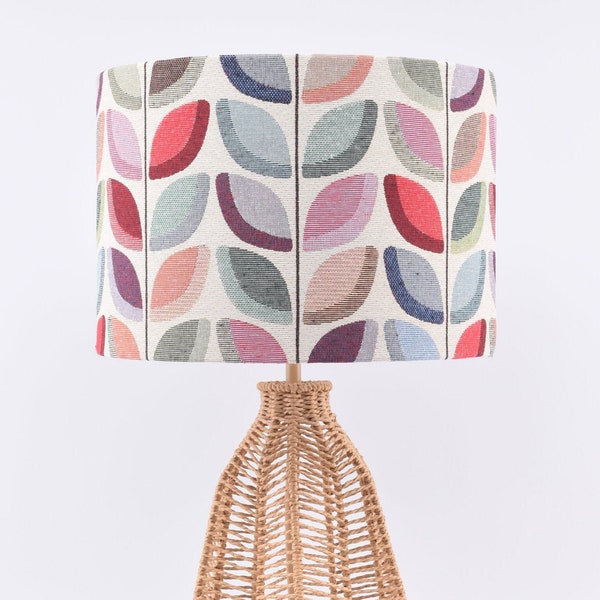 Feuilles tendance, abat-jour tambour pétale, multicolore, couleurs pastel