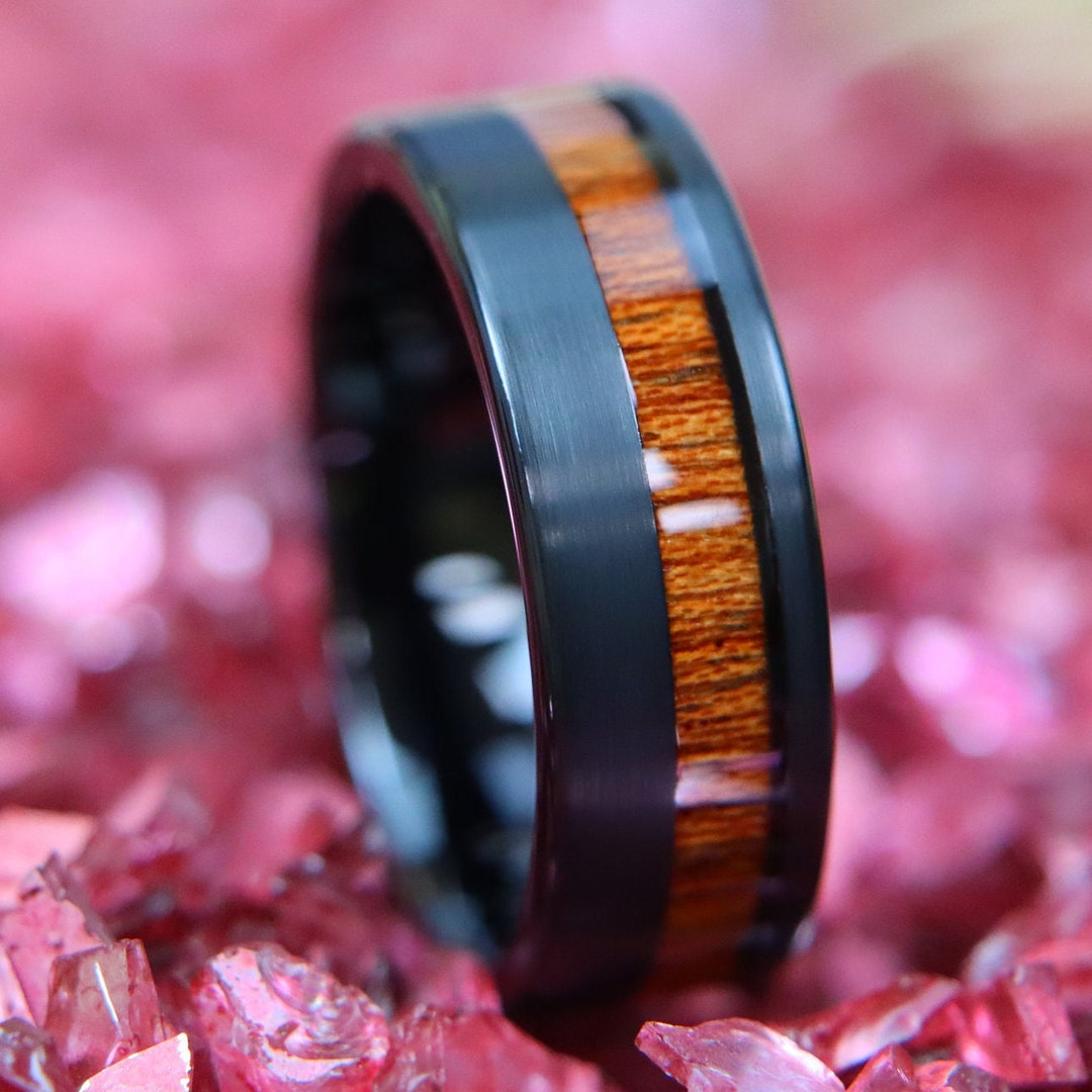 Black Tungsten Daily Wear Promise Ring,his and Her Anniversary Band