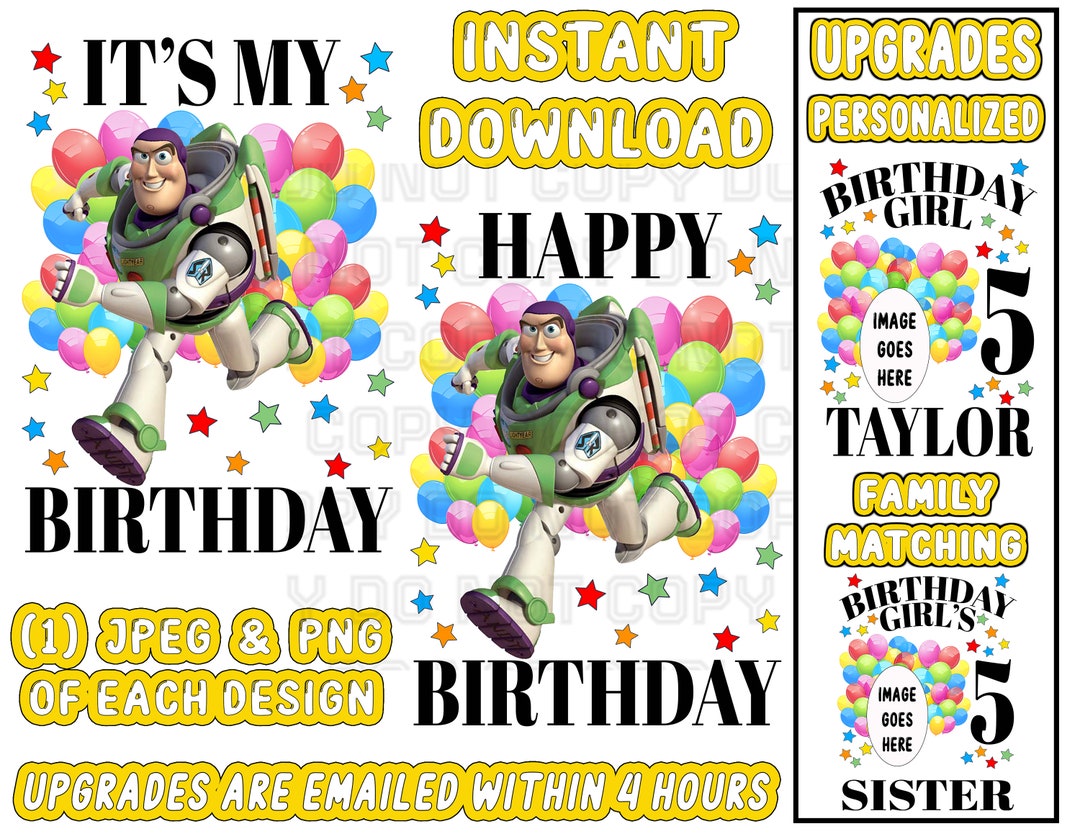 Buzz Lightyear Birthday PNG Buzz Lightyear Printable DIY - Etsy