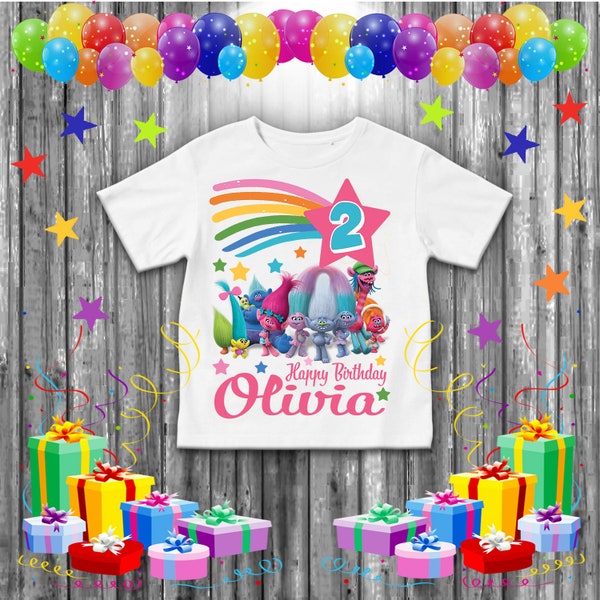 Trolls Birthday Shirt - Etsy