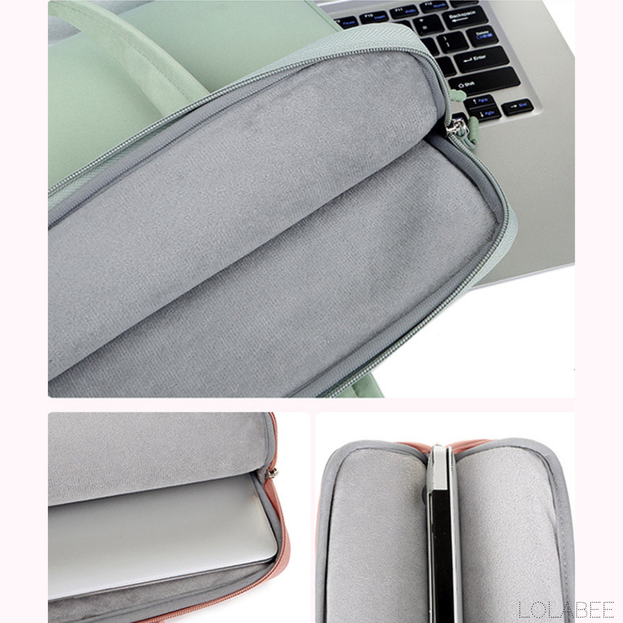 Laptop Bag in Light Green Green Laptop Case With Handles Etsy UK