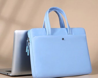 Laptop Bag in Light Blue | Blue Laptop Case with Handles