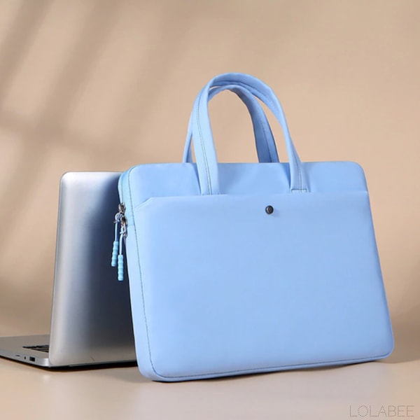 Laptop Bag in Light Blue | Blue Laptop Case with Handles