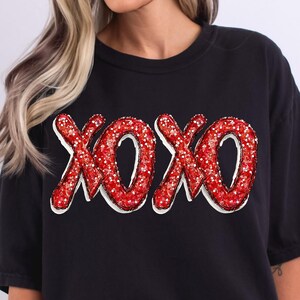Xoxo Glitter Valentine png, faux pailletten Xoxo png, Valentijnsdag png, Valentijnsdag png, retro Valentijn png, Xoxo hart png, sublimatie