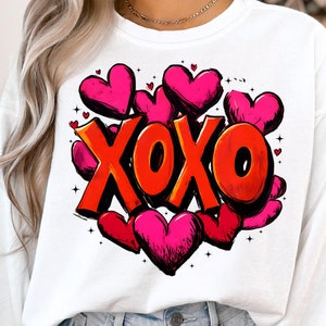 XOXO Valentinstag Png, Retro Valentinstag Shirt Design, Herz png, Valentinstag Png, Valentinstag Bogen Png, Herz xoxo png, Valentinstag Geschenk