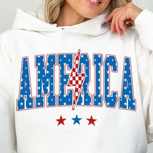 Amerika Png, 4 juli Png, Amerika Lightning Bolt, Fourth of July Png, Onafhankelijkheidsdag, Amerika Sublimatie, Retro 4 juli PNG