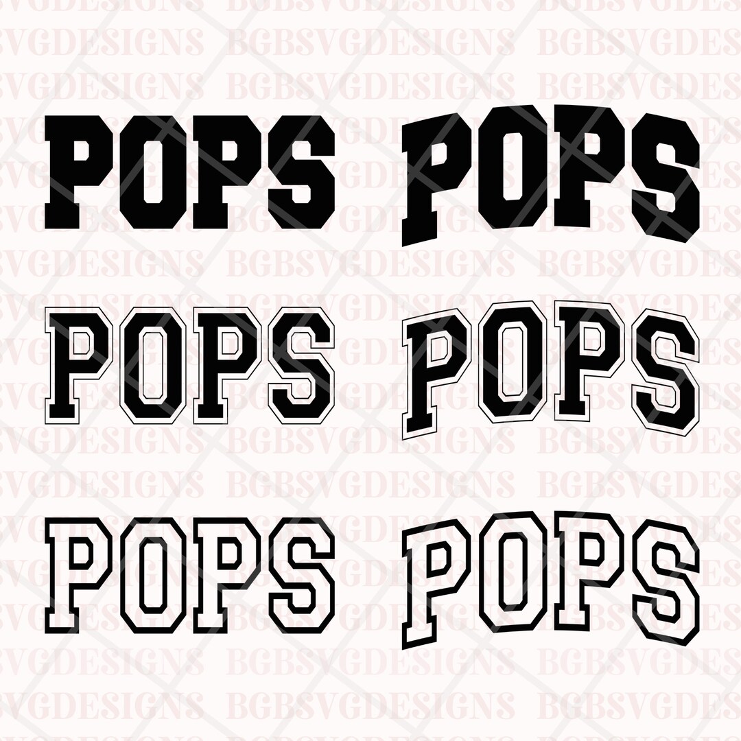Pops Varsity Svg Bundle, Papa Varsity Svg Png, Pops Svg, Arched Varsity ...