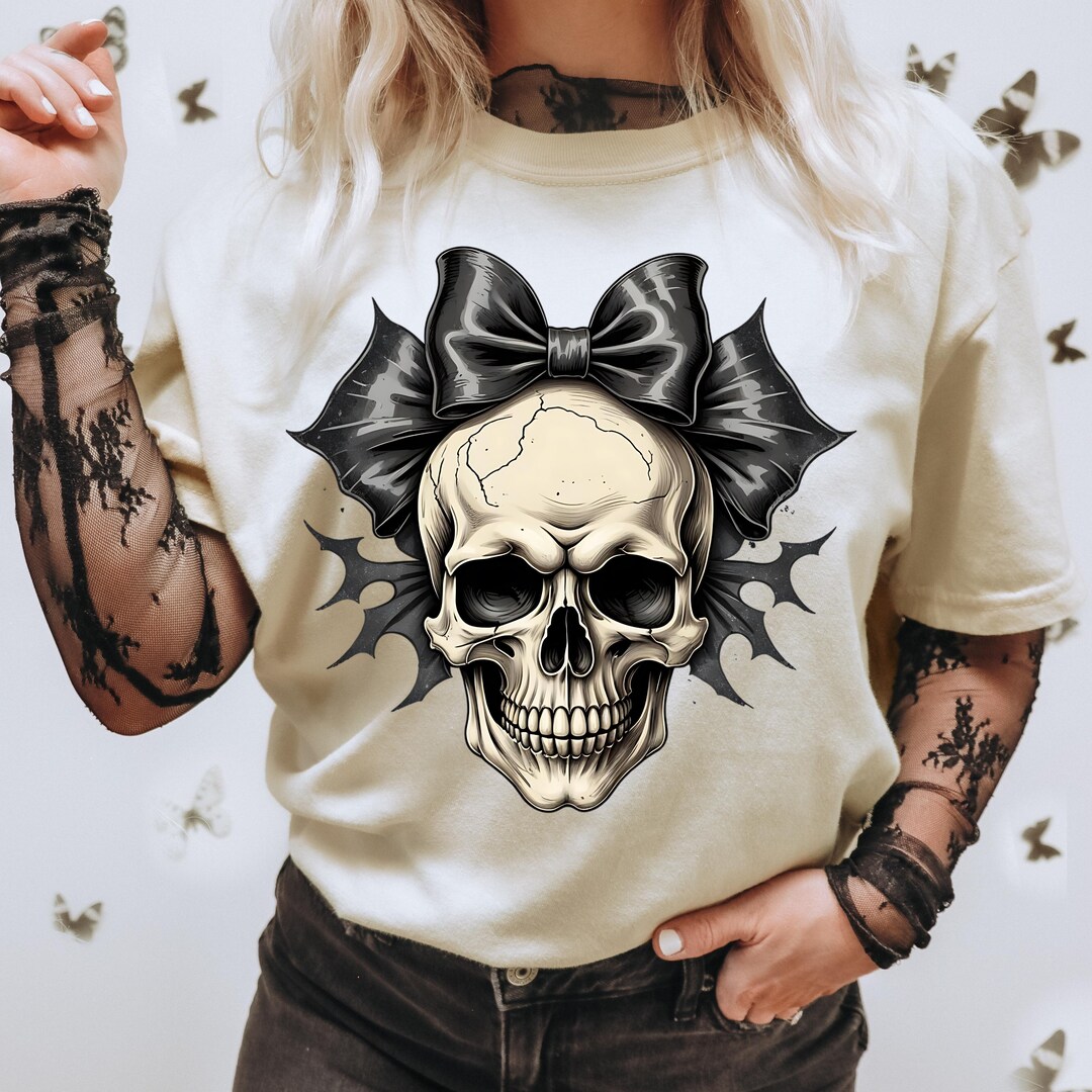 Halloween Coquette Bow Skull Png, Halloween Png, Skeleton Png, Spooky ...