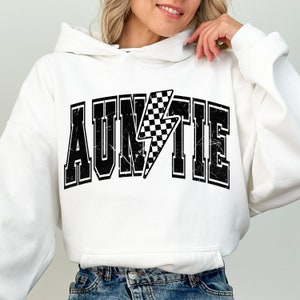 Tante éclair Svg, Svg tante rétro, sublimination tante, damier Svg, Svg famille, éclair Svg, tante Tshirt Design PNG