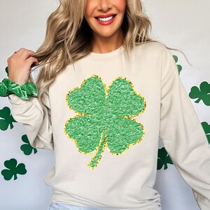 St Patricks Clover Png, St Patricks Png, Camisa do Dia de São Patrício, Faux Clover Chenille Png, Subliminação de Trevo, Faux Sequin Clover PNG