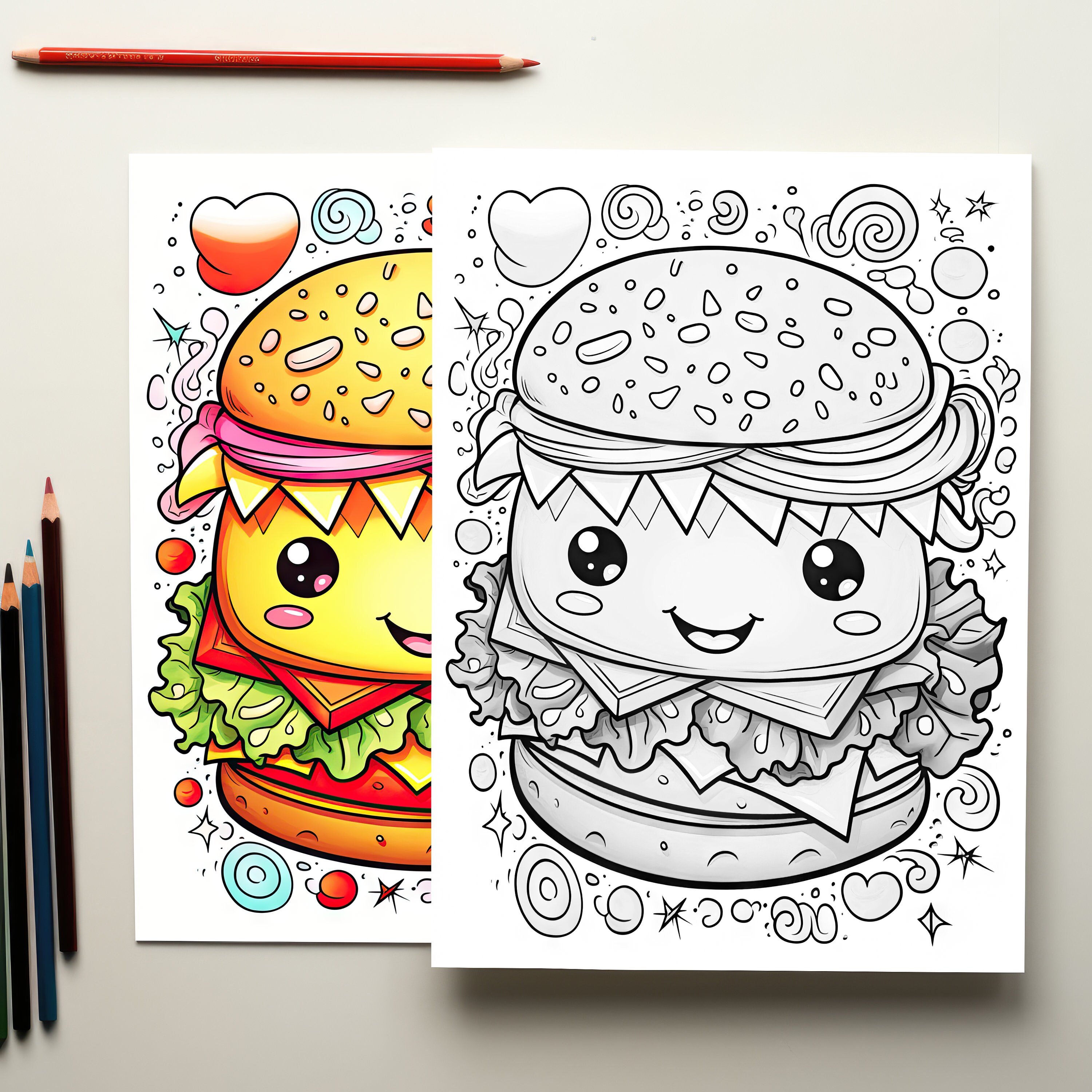 35 Kawaii Food Coloring Pages, Kawaii Coloring Book, Cute Food Colouring Pages, Adult Coloring ...