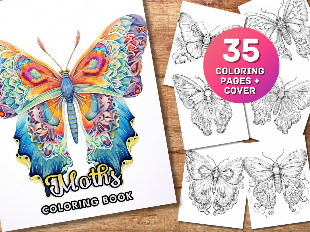 35 Butterfly Coloring Page Moth Coloring Book Butterfly - Etsy