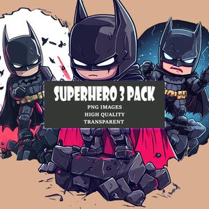 PNGs de heróis, clipart de super-heróis, perfeito para arte de parede, DTG, álbuns de recortes, cartões, diários, clipart de volta às aulas, download instantâneo