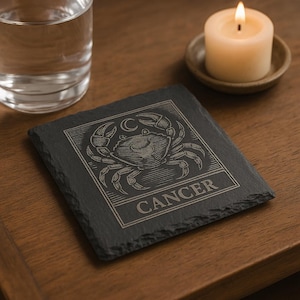 Zodiac Slate Coaster: Custom Astrology Gift, 13 Signs