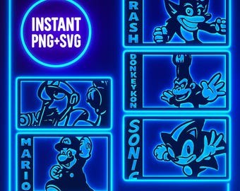 8-Bit Arcade Characters PNG Bundle: Retro Gaming Clipart (Commercial Use, Digital Download