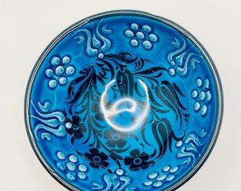 Blue Ceramic Bowl Handmade Pottery Dish for Serving & Decor | Rustic Kitchenware Gift Idea
