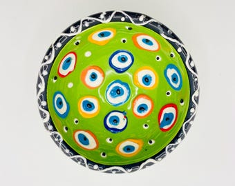 Ciotola in ceramica colorata, piatto in ceramica fatto a mano per servire e decorare / idea regalo per utensili da cucina rustici