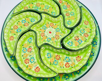 Green Ceramic Bowl Handmade Pottery Dish for Serving & Decor | Rustic Kitchenware Gift Idea
