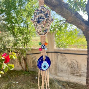 Evil Eye Wall Hanging,Door Decoration,Protection Gifts,New Home Gift,Evil Eye Home Decoration,Wall Art,Wedding FavorRear View Mirror Hanging