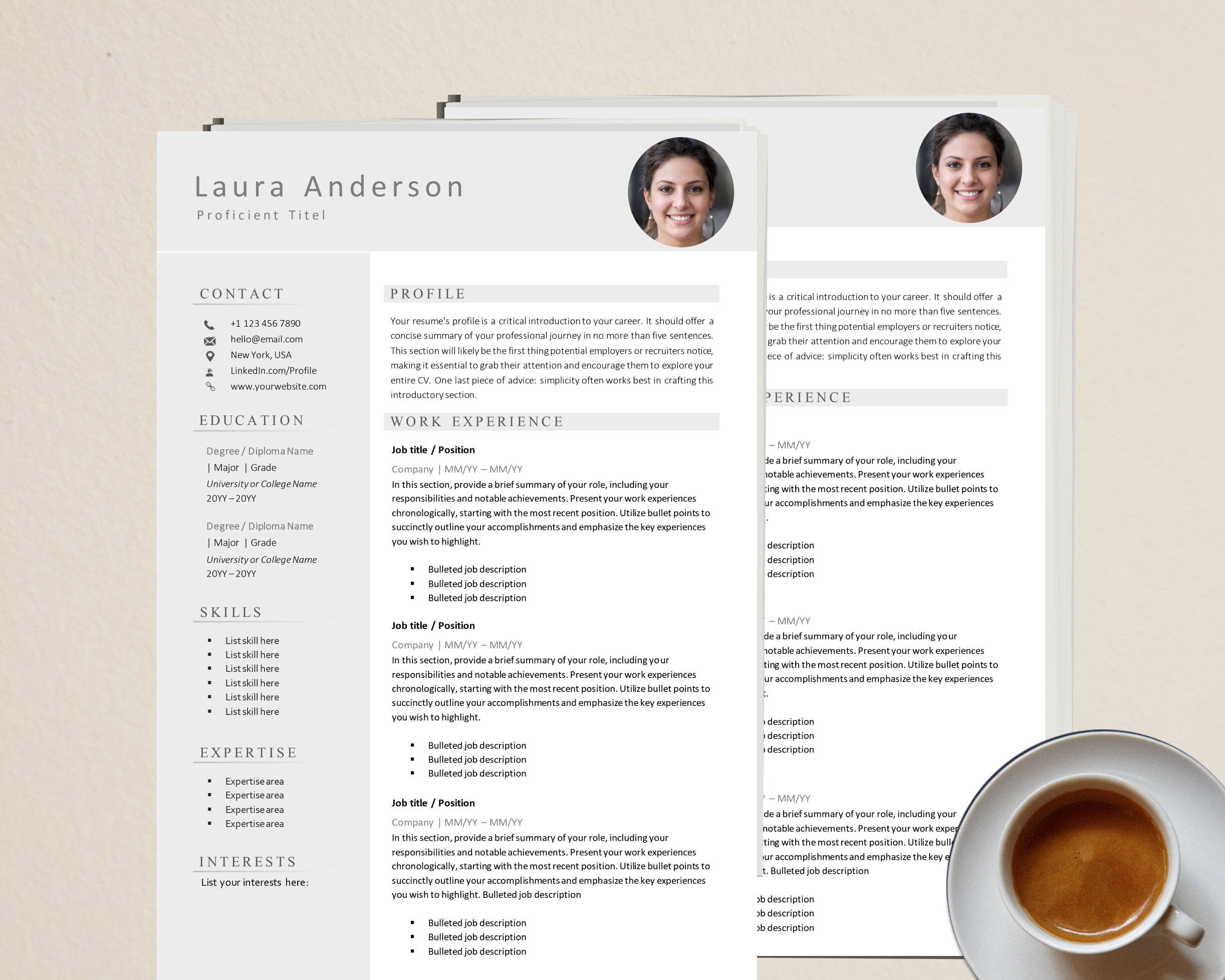 Modern Executive Resume Template for Microsoft Word 2022, Resume ...