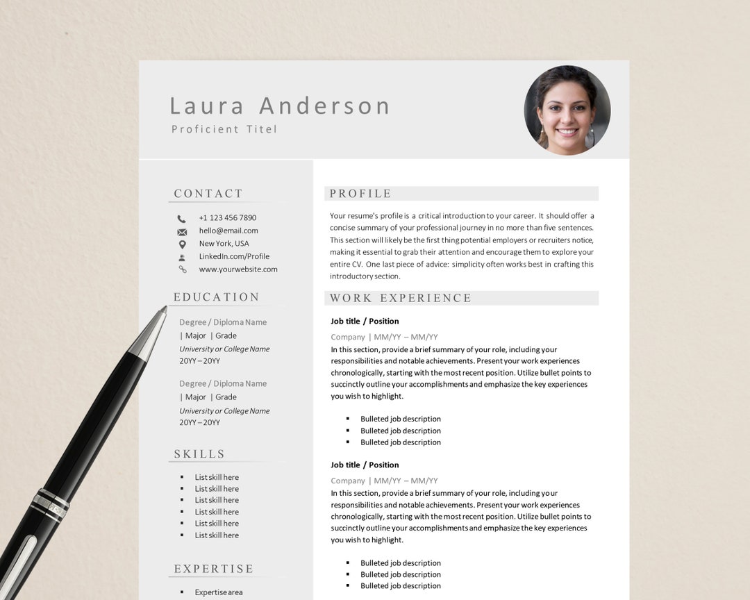 Modern Executive Resume Template for Microsoft Word 2022, Resume ...