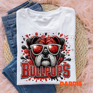 Bullpups PNG Mascot Png Bullpups Png Bling Glitter Bulldog School Spirit Png Sublimation Design Trending Clipart Digital Download