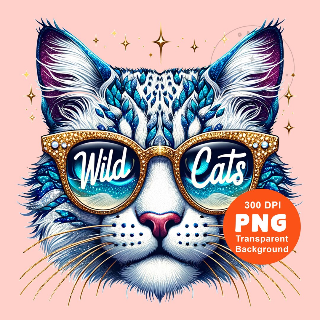 Wildcats PNG Mascot Png Rainbow Bling Gold Glitter Png Game Day Png ...