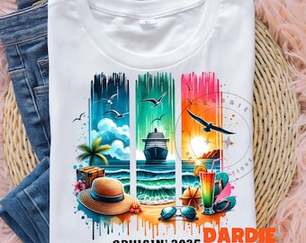 Cruisin' 2025 PNG Cruise Ship PNG Tropical Family Cruise Honeymoon Vacation Shirt Sublimation Design Trending Clipart Digital Download