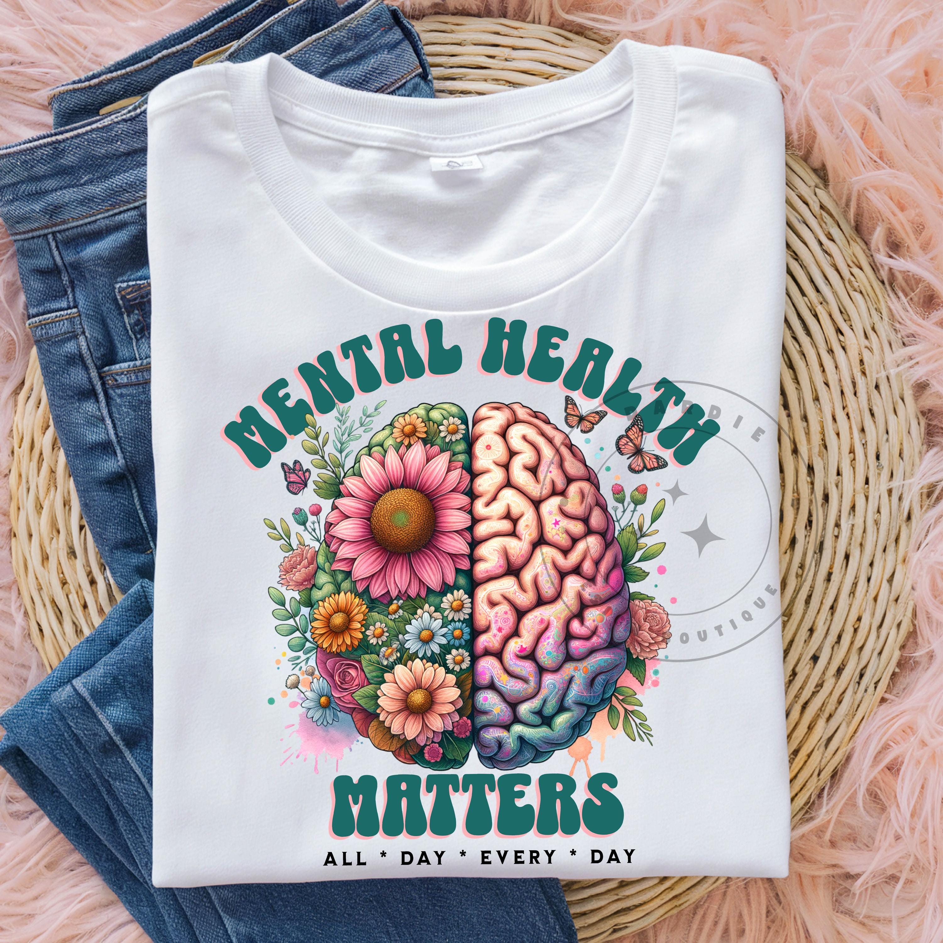 Mental Health Matters PNG Mental Health Awareness Png, Flowers & Brain ...