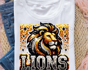 Lions PNG Lion Png Knight Png Bling Glitter Lion School Spirit Png Sublimation Design Trending Clipart Digital Download