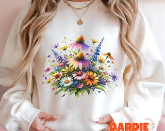 Wildflowers PNG, Floral Cottagecore PNG, Spring Flowers Sublimation Design, Botanical Digital Download, Summer Flower Design