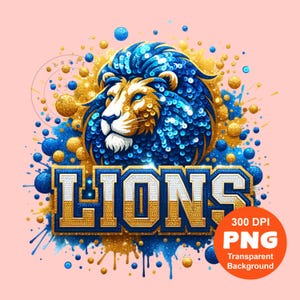 Lions PNG Lion Png Knight Png Bling Glitter Lion School Spirit Png Sublimation Design Trending Clipart Digital Download