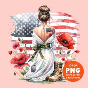 Military Wife PNG, Military Png, Proud Patriotic Wife, US American Flag, Tshirt Sublimation Digital Design PNG File Instant Download